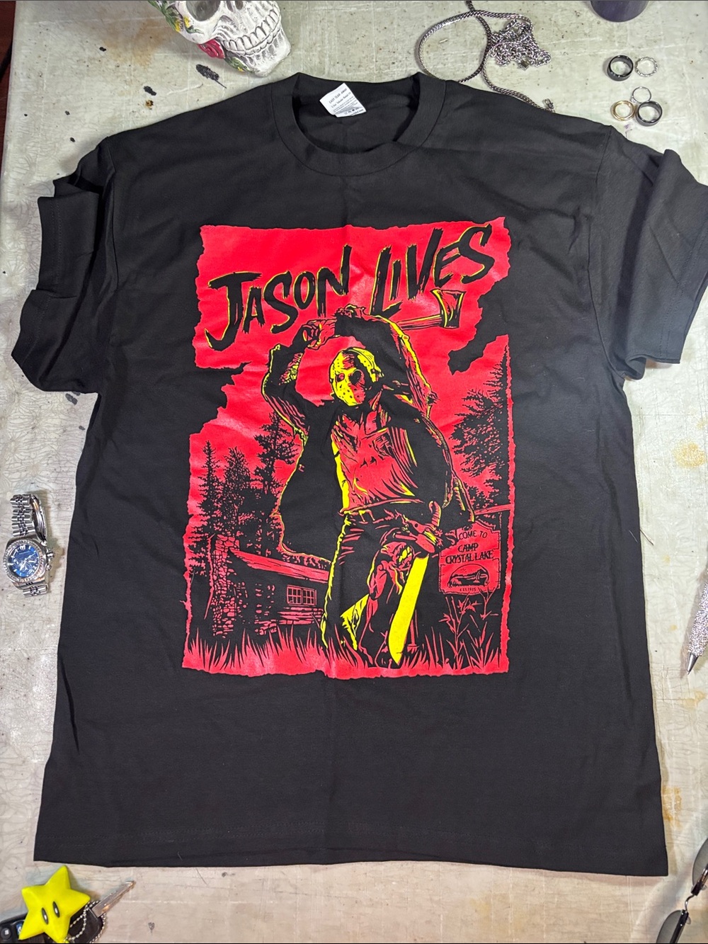 Jason Lives Graphic Tee - Black Short Sleeve Horror Shirt